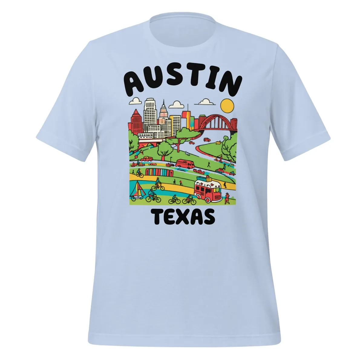 Light blue Austin Texas graphic tee